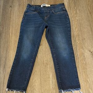 Old Navy Dark Blue Cropped Raw-Hem Jeans